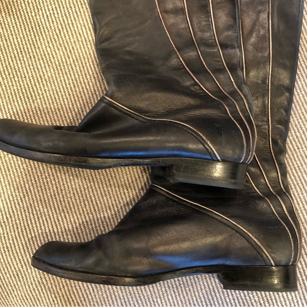 “Frye” Black Leather Boots